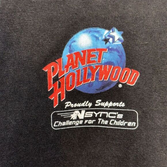 Vintage 1998 *NSYNC Planet Hollywood T-Shirt Music Memorabilia - Picture 8 of 9